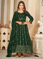 Georgette Green Party Wear Embroidery Work Anarkali Suit